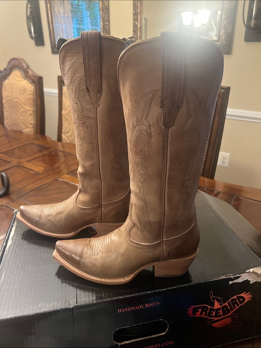 freebird Brown Leather Cowboy Boots - Picture 2 of 9